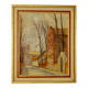 Oil painting on Swedish canvas from the mid-1940s "Street" by Sven Bertil Berg – Vintage and framed.