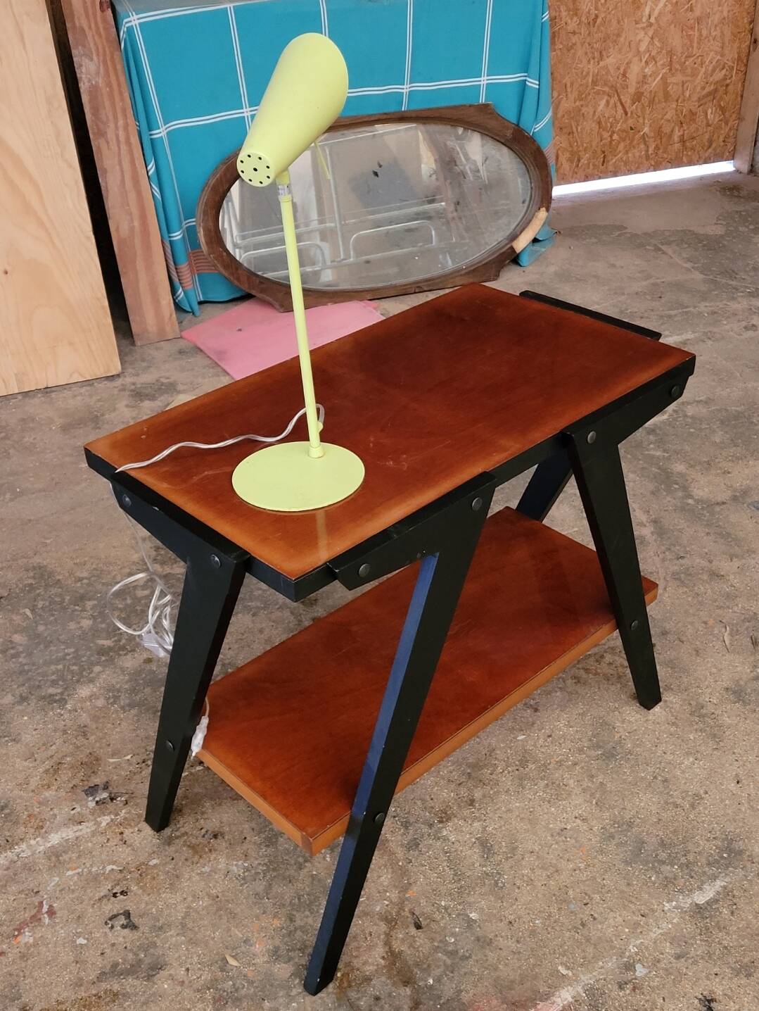 Vintage console design, sleek from the 1960s-70s.