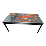 Vintage 1970s coffee table in Valauris style