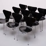Vintage set 3107 butterfly chairs design Arne Jacobsen for Fritz Hansen