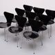 Vintage set of 3107 butterfly chairs designed by Arne Jacobsen for Fritz Hansen.