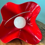 Ceiling pendant lamp / vintage and retro ceiling lamp / 1970s / red colour