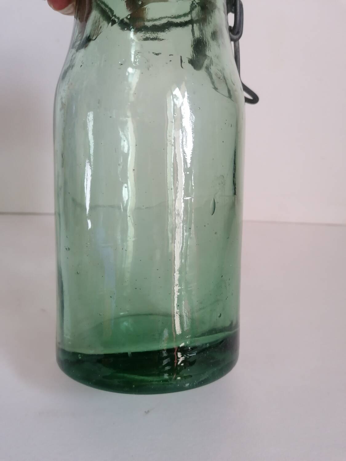 Old jar the ideal green glass
