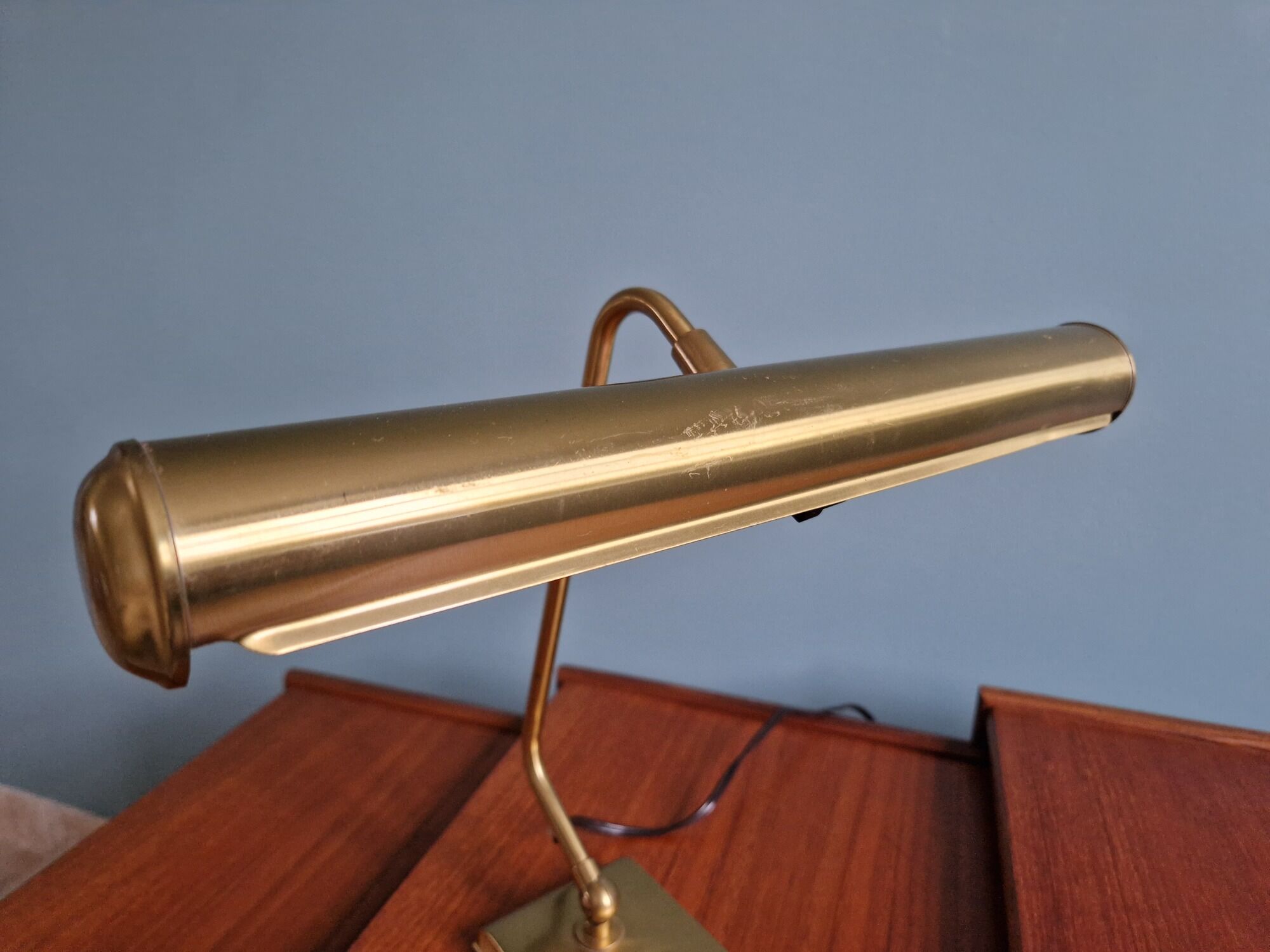 Pair of brass desk/piano lamps, 1950s-60s