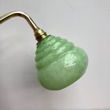 Applique tulipe en verre de Clichy vert mint