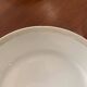 Lot of six flat plates, crockery, old white, gilded