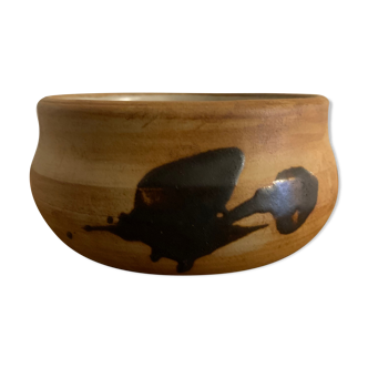 Enamelled sandstone bowl tachist Pottery of the Dove