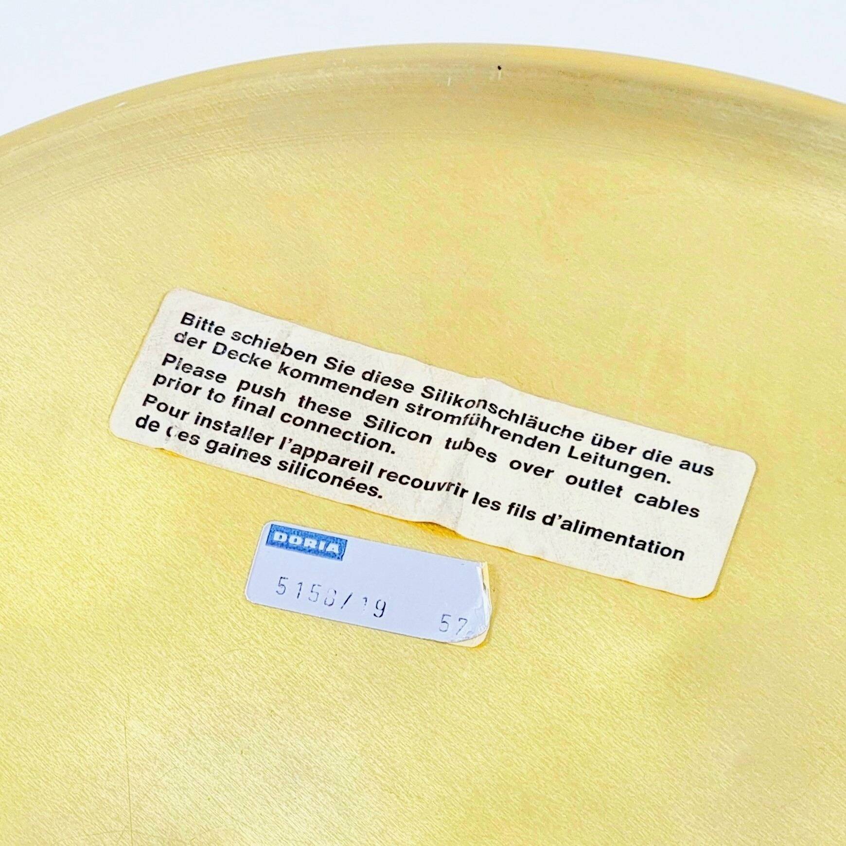 Large Mid-Century Modern Murano Ice Glass Flush Mount from Doria, 1960s