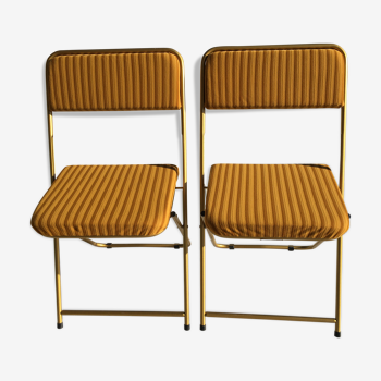 Duo de fauteuils de camping pliables Lafuma des années 50/60