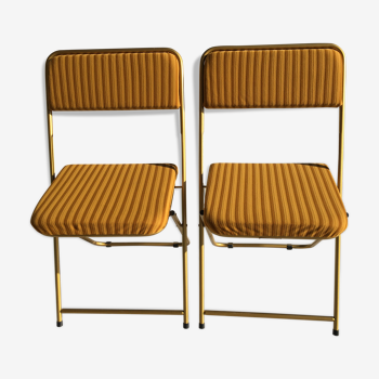 Lafuma foldable camping chair duo from the 50s/60s