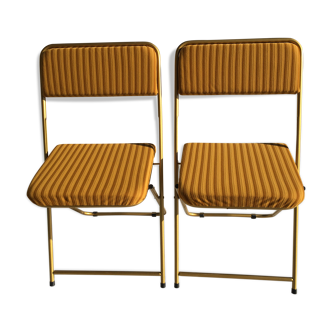 Lafuma foldable camping chair duo from the 50s/60s