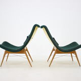 1960s Pair of Miroslav Navratil Shell Lounge Chairs, Czechoslovakia