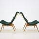 1960s Pair of Miroslav Navratil Shell Lounge Chairs, Czechoslovakia