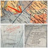 Globe terrestre 1960 Tripode Taride  lumineux en verre mappemonde vintage