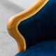 Poltroncina vintage in legno massello velluto blu anni ’50 modernariato