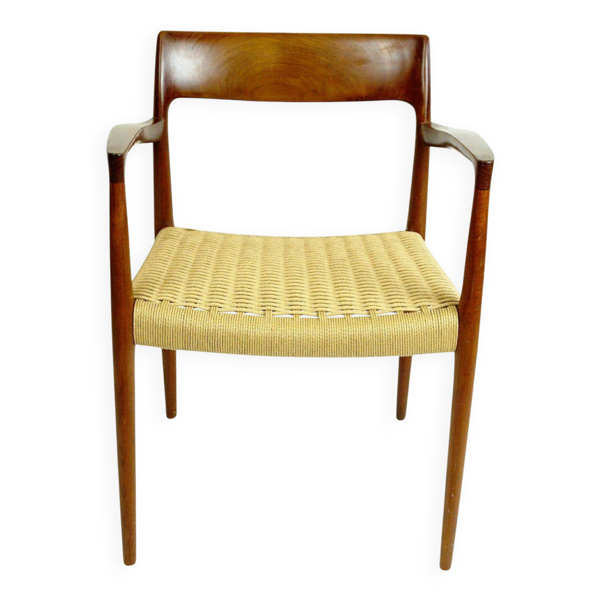Sculptural Scandinavian Modern Armchair Mod. 57 in Teck and Paper