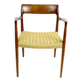 Sculptural Scandinavian Modern Armchair Mod. 57 in Teck and Paper