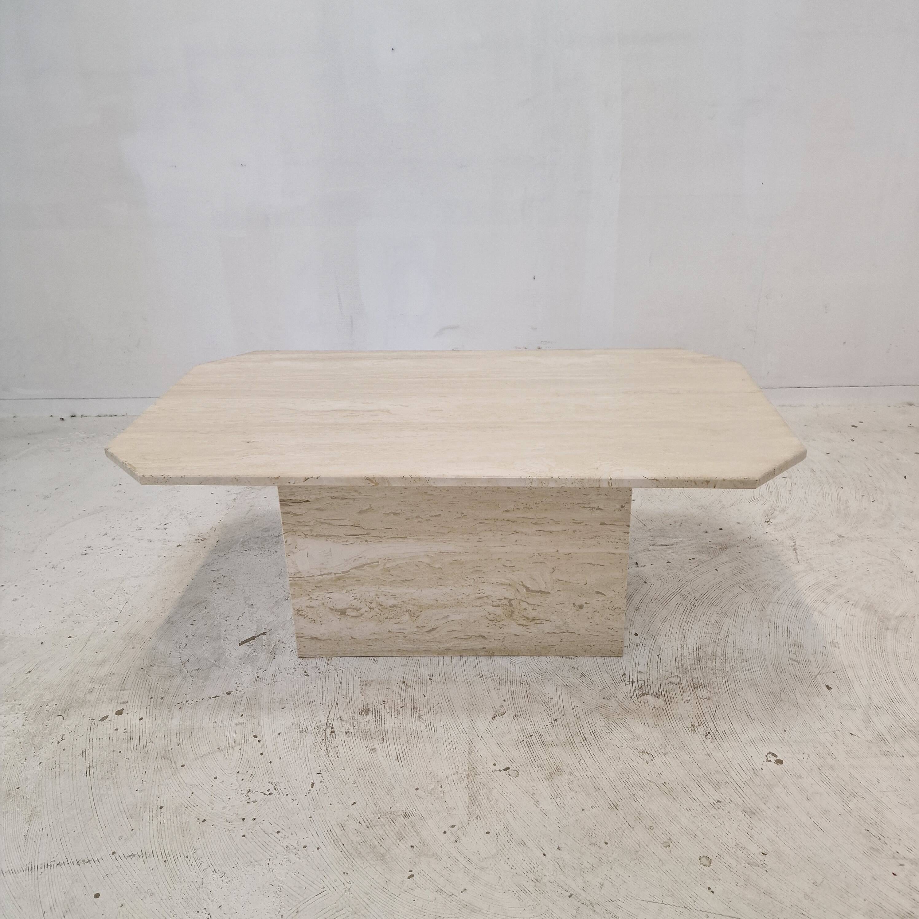 Rectangle Travertine Coffee or Side Table, Italy 1980s