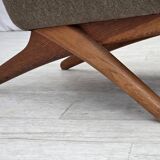 1970s, Danish design by Illum Wikkelsø, furniture wool fabric, oak wood.