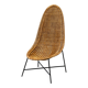 Chaise longue en rotin sculptural italienne