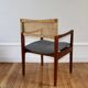Vintage Scandinavian armchair in teak and rattan, 1960