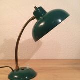 Green flexible desk lamp, 50s,vintage metal