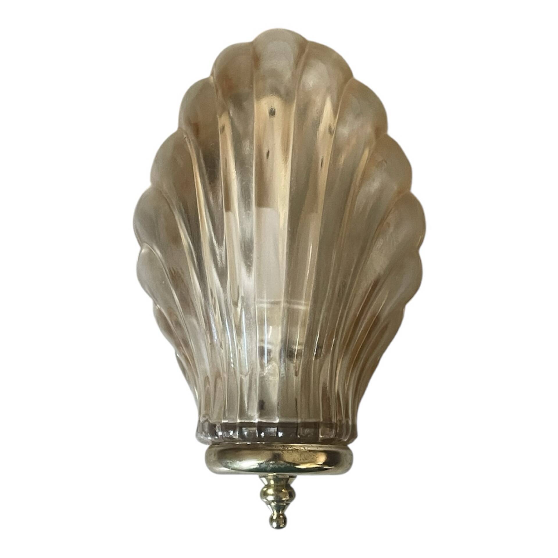 Vintage smoked glass shell wall light