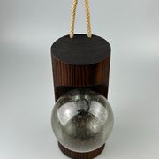60s 70s Wall Lamp Wood Glass Wall Sconce Brutalist Temde Leuchten Switzerland