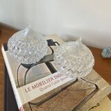 2 small antique transparent glass globes for wall lamp chandelier.