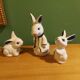 3 lapins en céramique craqelée  , poterier Dedham , Usa