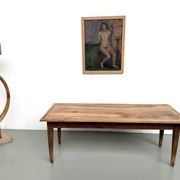 Table de ferme en noyer massif, années 50