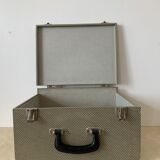 Suitcase, vintage upholstered box