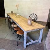 Large patinated workshop table