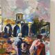 Le marché à Chypre, huile à couteau,  signé Alex Khattab