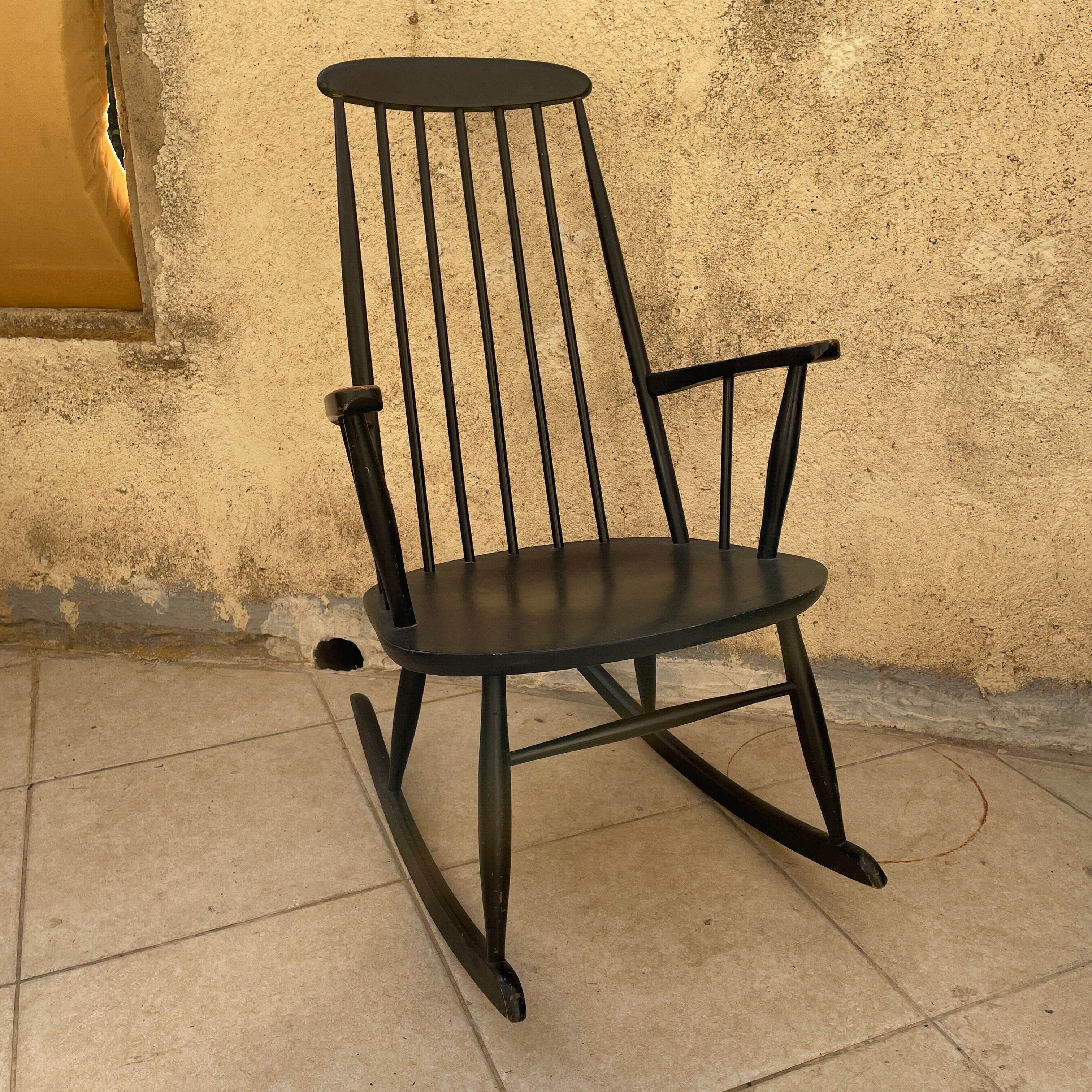 Rocking chair stol kamnik design 1960 scandinavian
