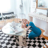 Table marbre forme goutte Roche Bobois vintage