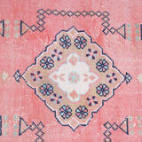 Vintage Turkish Overdyed Oushak Runner Rug 1970s 139x361cm