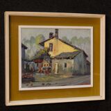 Italian popular scene signed painting oil on board