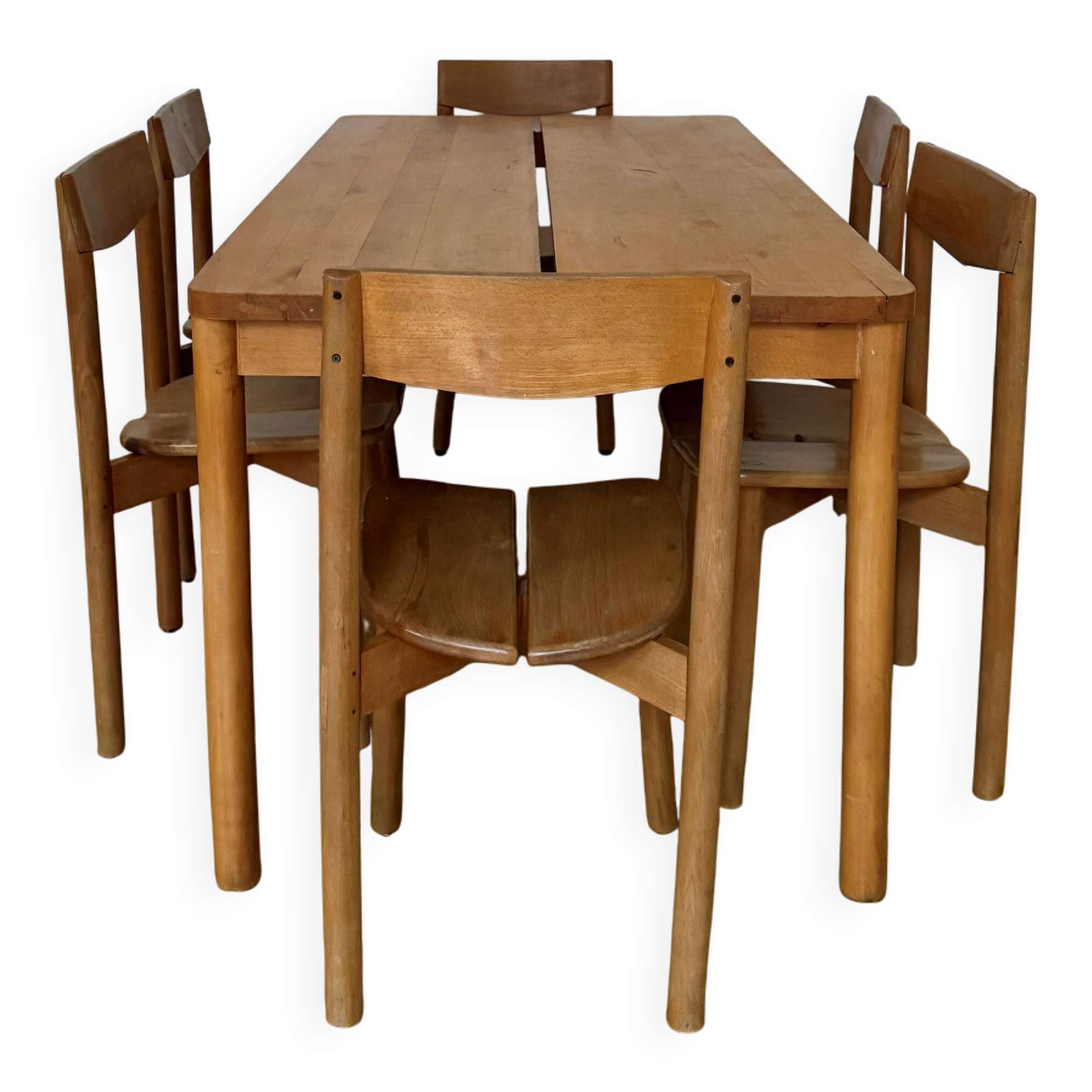 Pierre Gautier Delaye table and chairs, Coffee Bean model