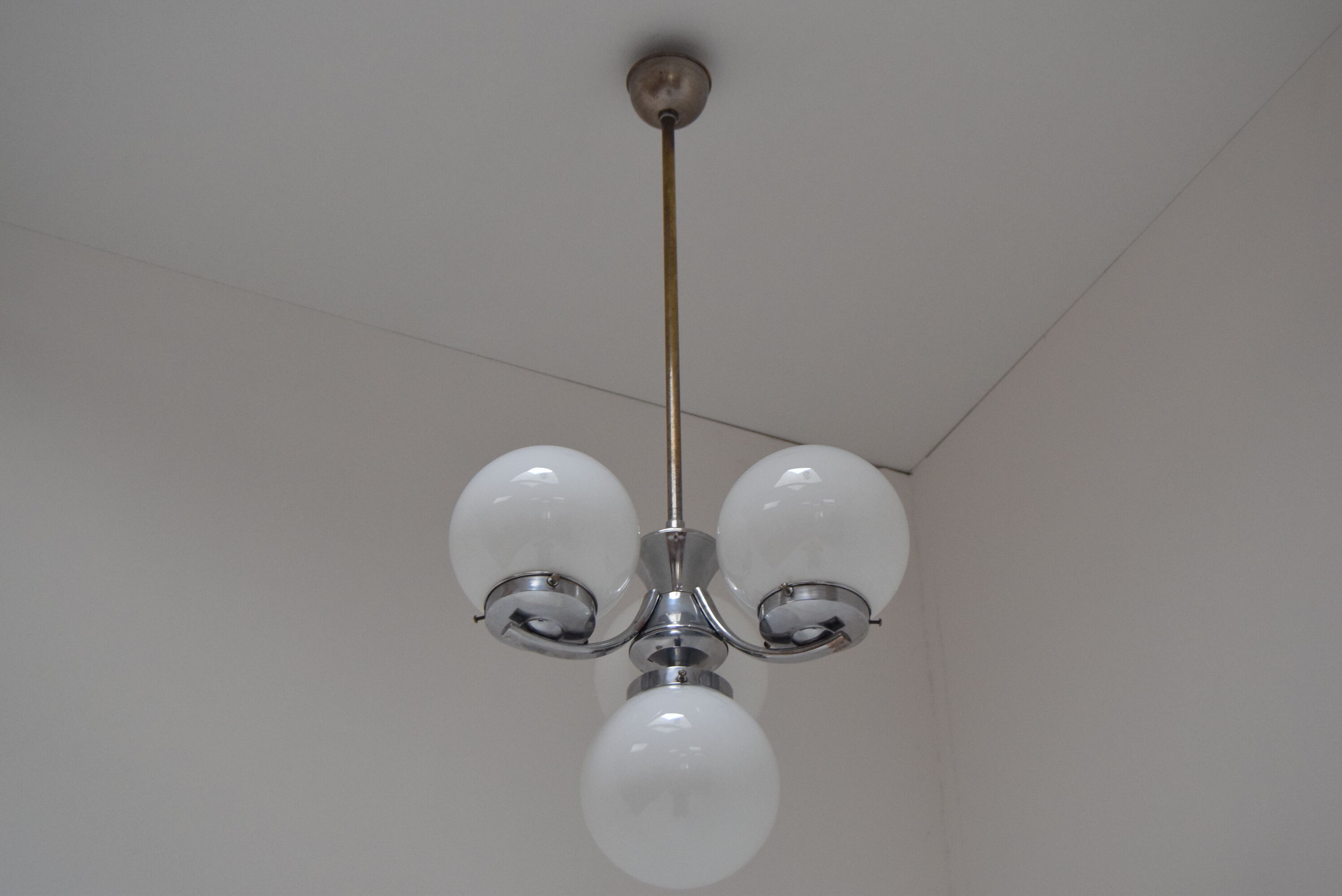 Art deco chrome chandelier, 1930s