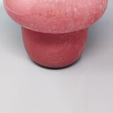 1970s Pair of Pink Vases in Murano Bubble Glass by Dogi. Made in Italy