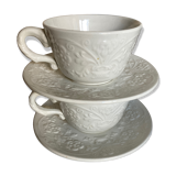 Set of 2 cups lunch XL 1960 ceramic Ginori Italian work