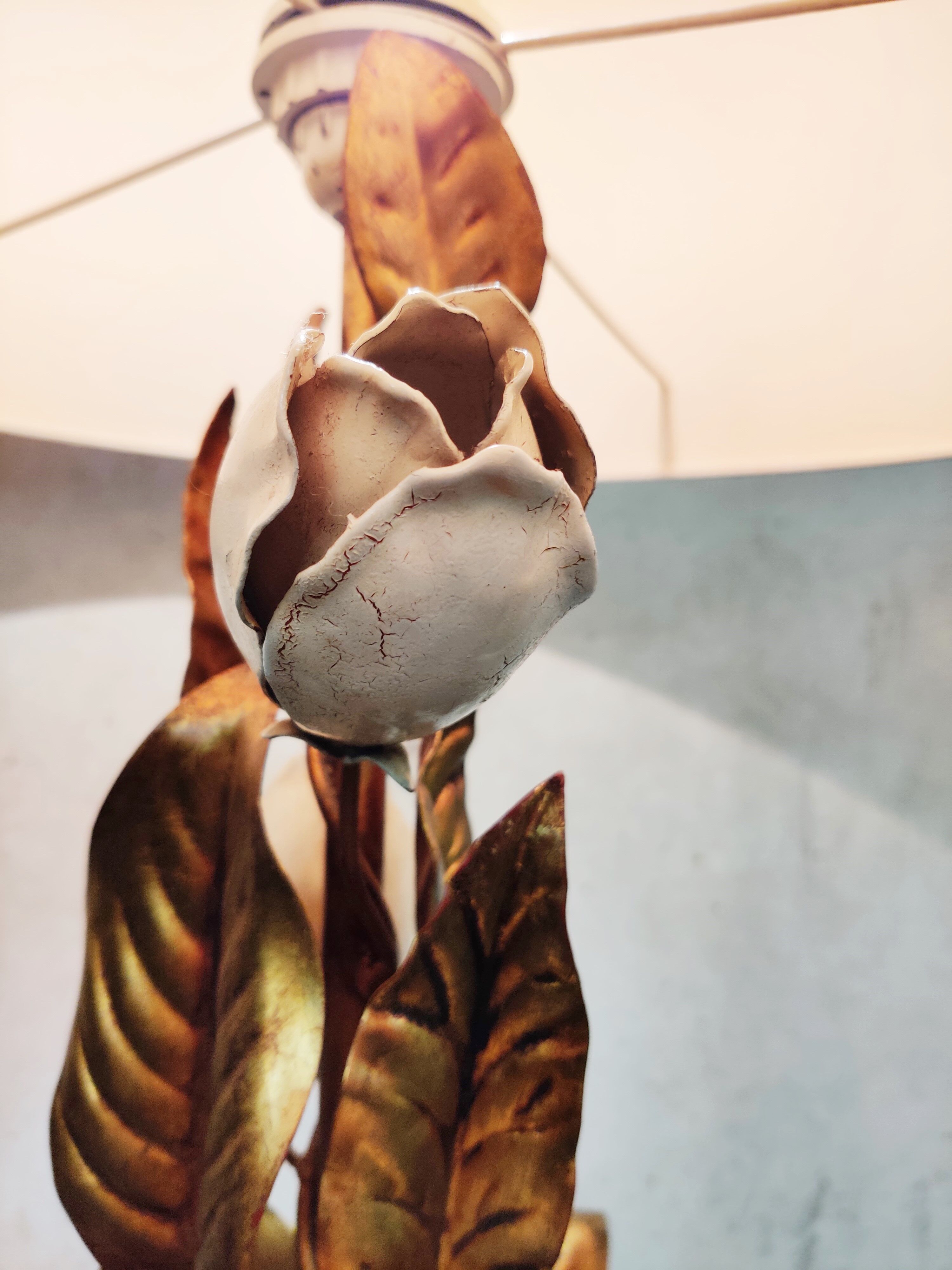 Vintage floral table lamp, 1960s