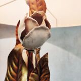 Vintage floral table lamp, 1960s