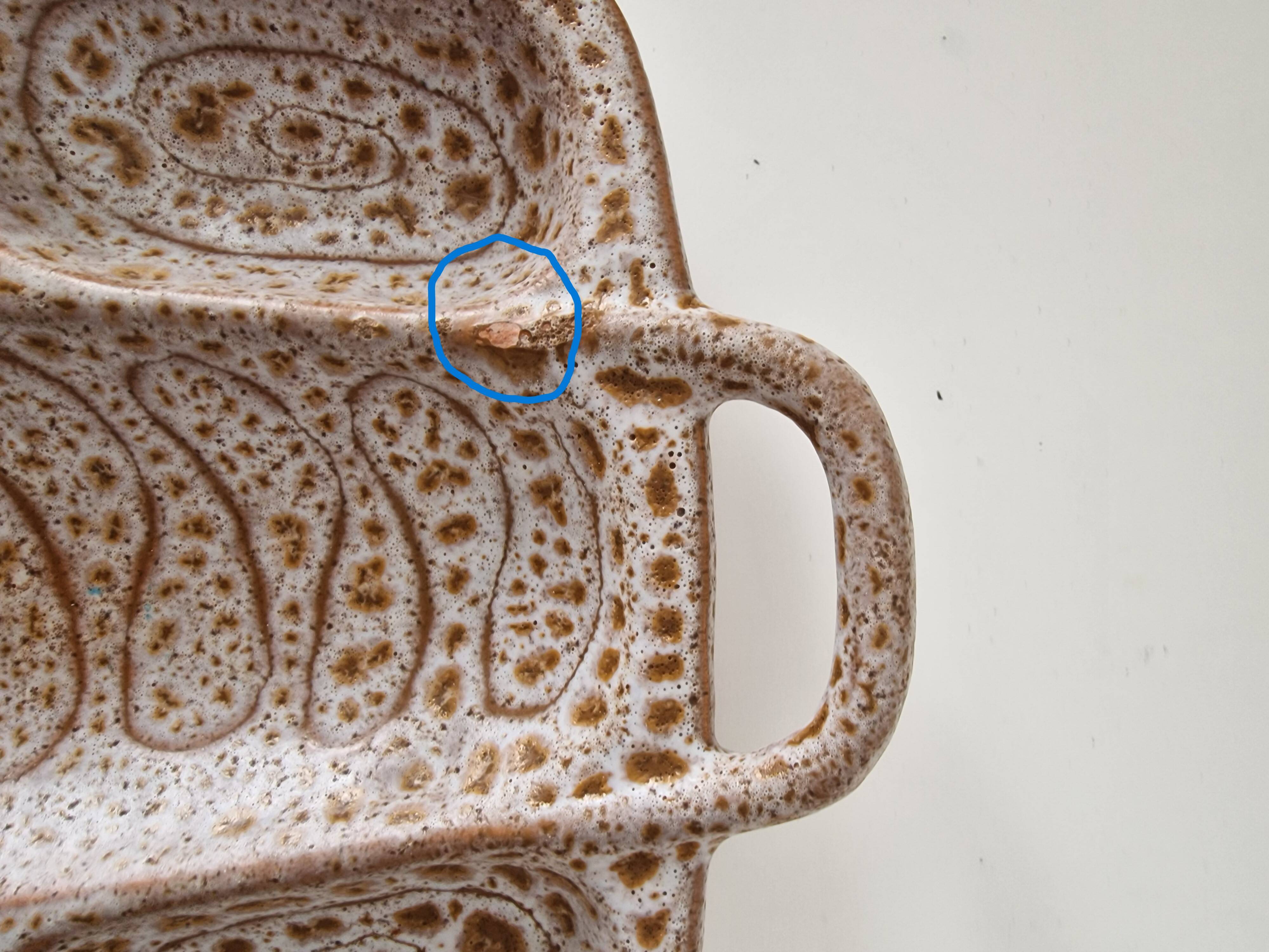 Dish with aperitif compartment / empty pocket signed Austruy Vallauris