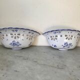 Pair of ceramic moustiers sconces