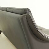 Canapé trois places Aage Christiansen en cuir marron foncé, 1960's