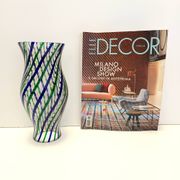 Green, Blue, Bronze and Clear Murano Glass Vase by Irene Paolo, Italy 1990s