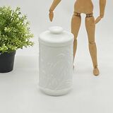 White opal glass pot / jar, vintage