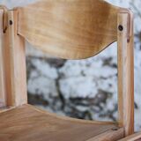 4 vintage canteen chairs in beech, 1980.